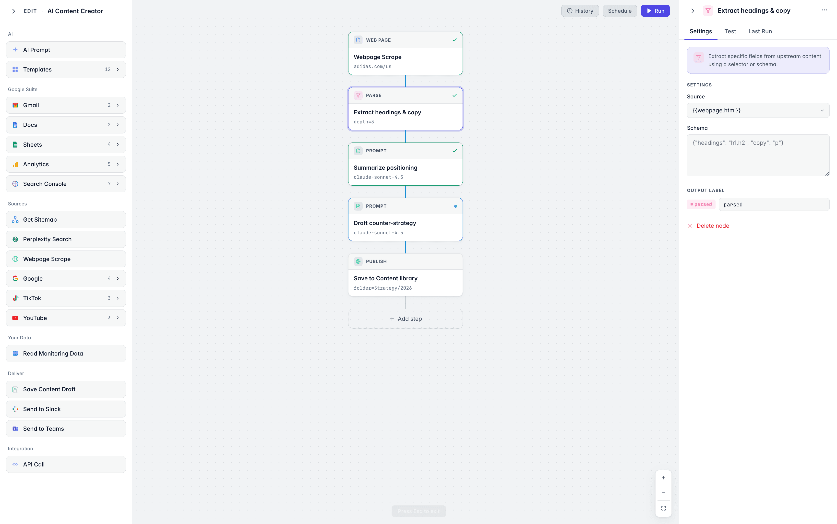 Playbooks node editor with drag-and-drop workflow steps